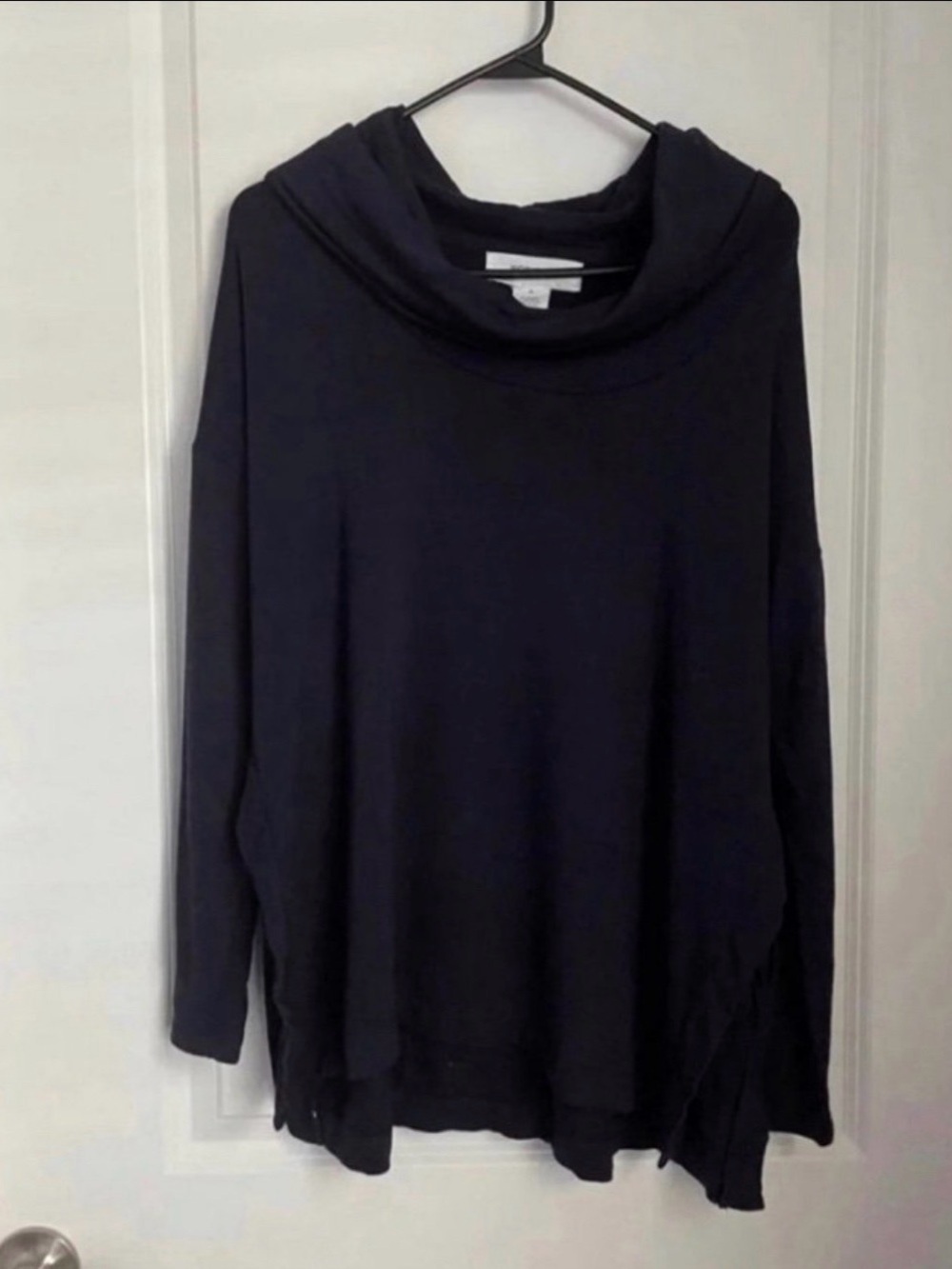 Workshop Republic Navy Blue Cowl Neck Women's Sweater Top